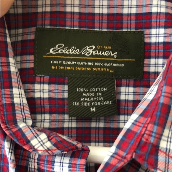 {Eddie Bauer} -S M- Short Sleeve plaid button down - Picture 2 of 3